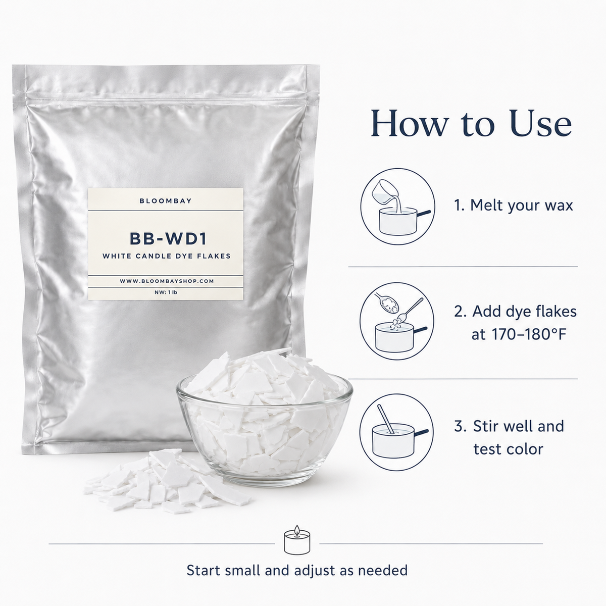 White Candle Dye Flakes | Candle Color Additive